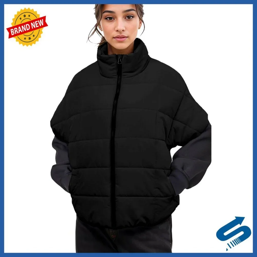 Lightweight Puffer Vest with Stand-Up Collar & Pockets